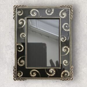 Papyrus Rhinestone & Enameled Black & Silver-tone Picture Frame